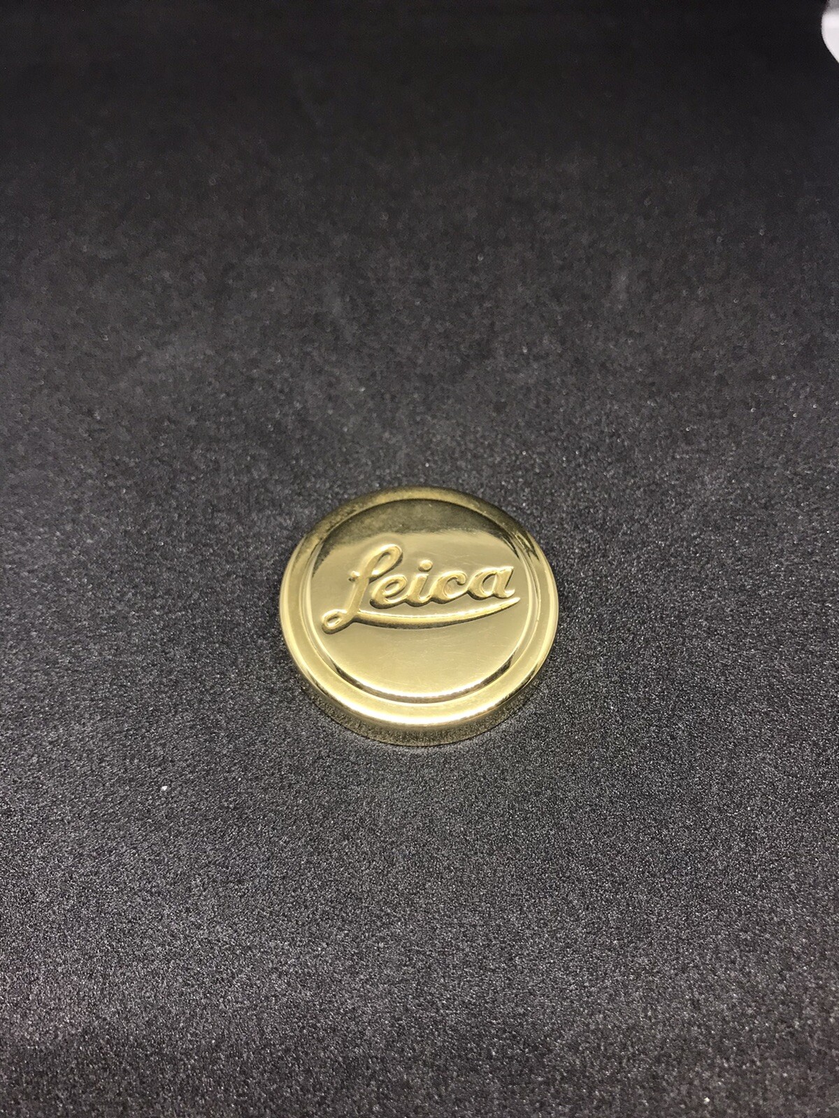Leica Leitz A36 black metal gold tone lens cap vintage Rare ORIGINAL