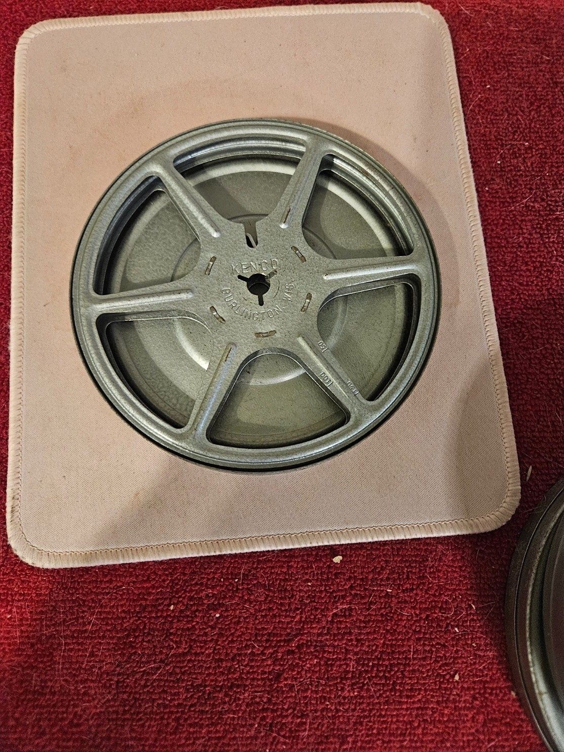 Vintage 5 Kenco 8mm Film Canister 5″ w/reels Burlington Made USA estate find