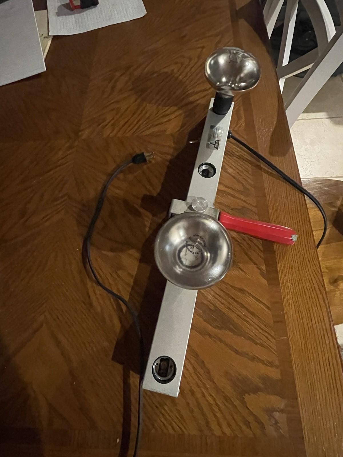 Vtg Sears Roebuck Folding Photo Movie Light Bar, 2 & 4 Lamp W 4 Vtg MOVIE BULBS