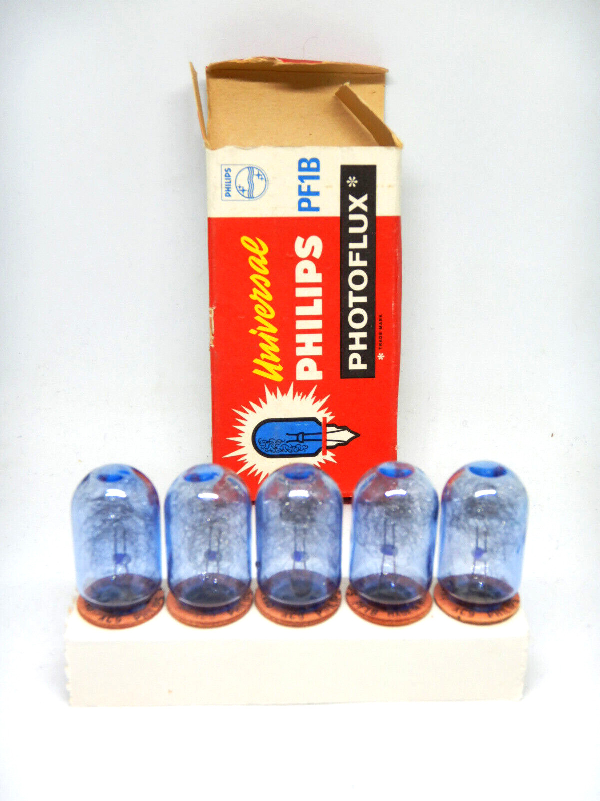 Vintage Philips Photoflux PF1B Light Bulb AC9 Pack Of 5 Camera Flash New Unused