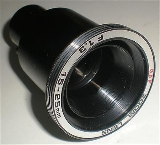 PROJECTOR MOVIE GAF ZOOM LENS F 1.3 15-25MM