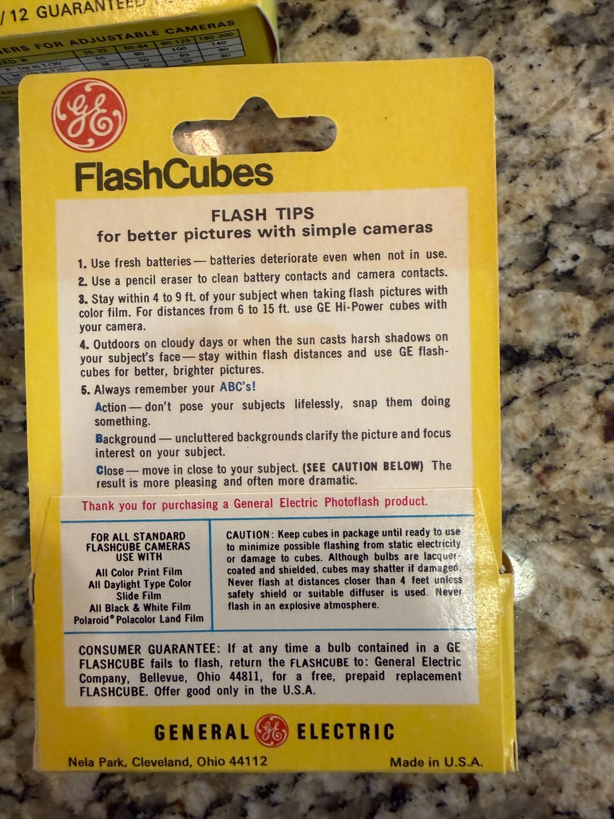 Vintage Lot of 5 NOS GE Flash Cubes – 3 per pack For Standard Flash Cameras