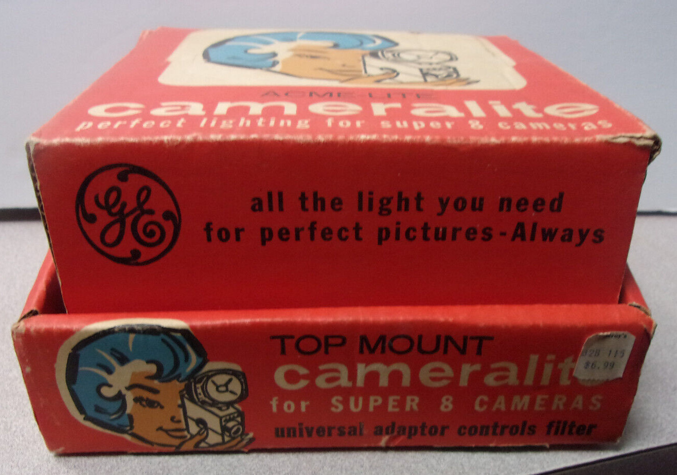 Vtg ACME-LITE Cameralite 91 Movie Camera Light Lamp FITS ALL SUPER 8 Tested GE
