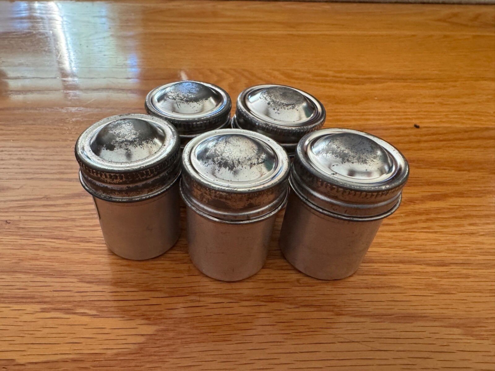 Lot of 5 Kodak 35mm Aluminum Film Canisters in Silver