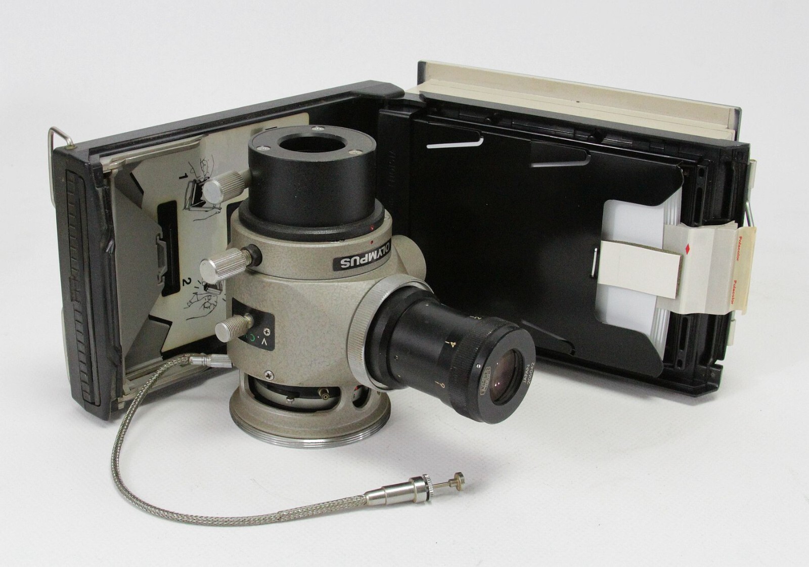 vintage Olympus manual photographic camera system unit parts with Polaroid back