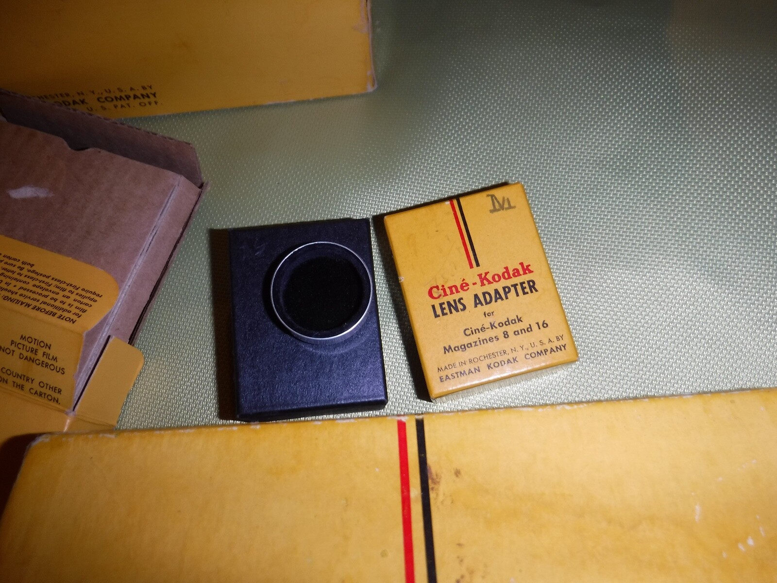 VINTAGE KODAK LOT ; LENS, FLASHOLDER , LENS ADAPTER , KODACHROME 2 VINTAGE BOXS