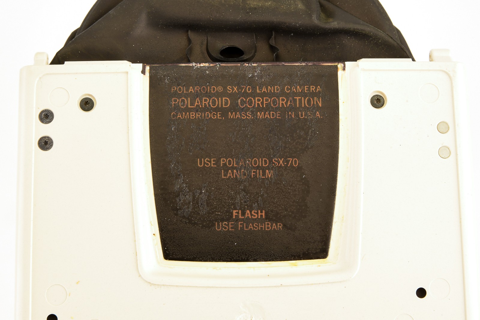 Polaroid SX-70 Camera Replacement Part – White – Mirror Cover & Bellows V24