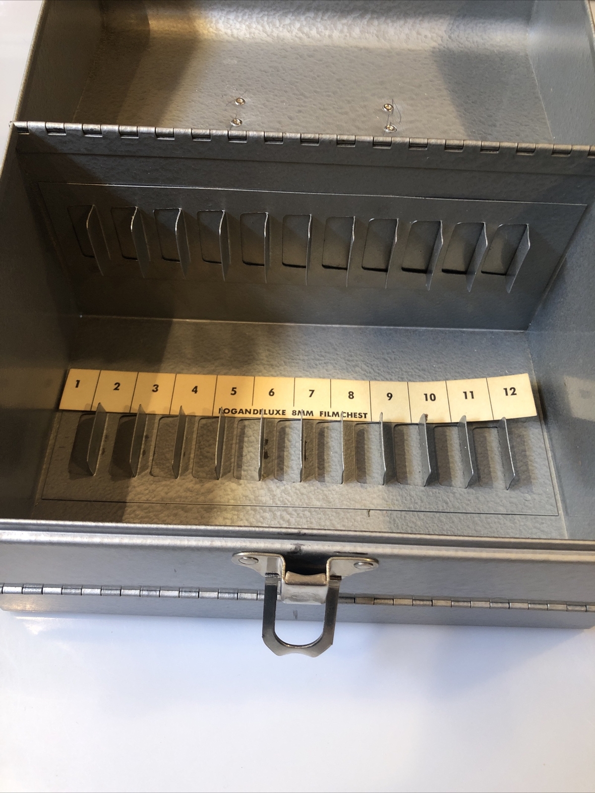 Vintage Logan Metal 8mm Film Chest Carrying Case-Holds x 12 Reels