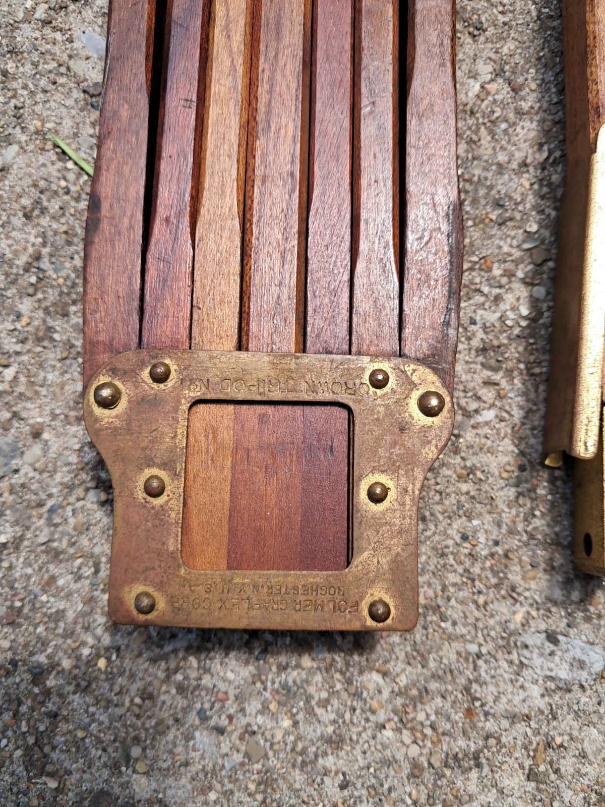 Crown Tripod No. 1 Wood & Brass Folmer Graflex Corp Crown Rochester NY
