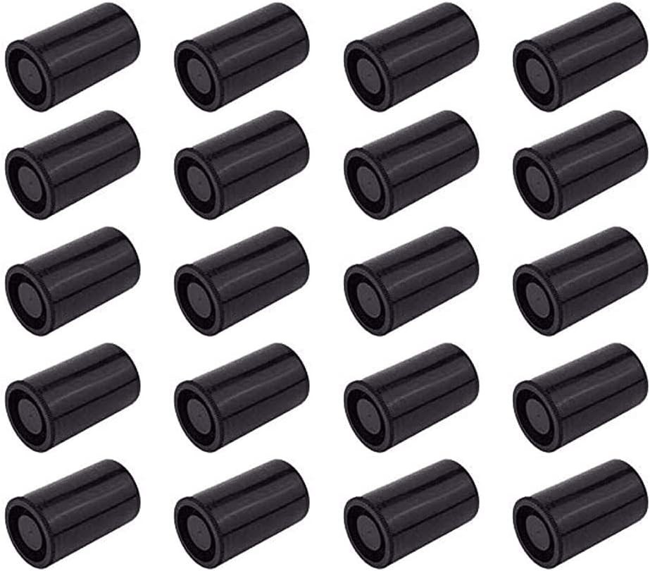 20 Black 35mm Plastic Film Canisters with Lids for Secure Storage Solutions