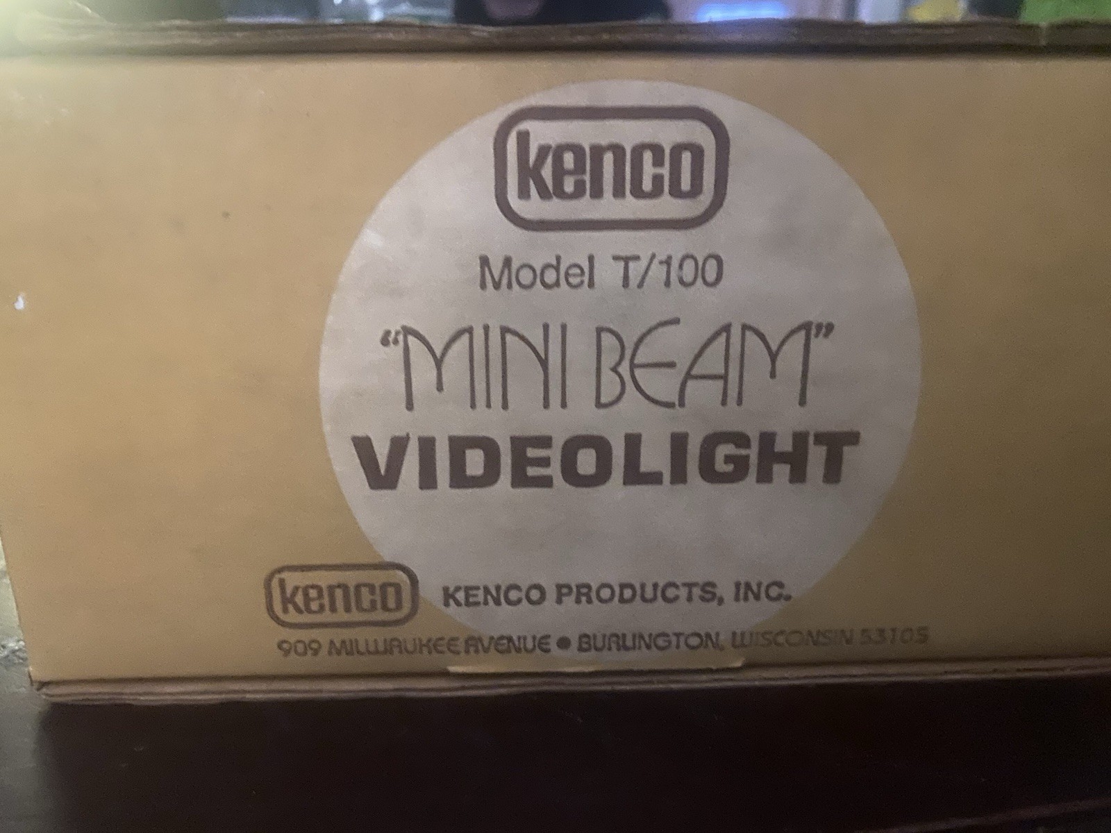 Vintage Kenco Mini Beam Video Light T/100 Complete In Box Untested Made USA