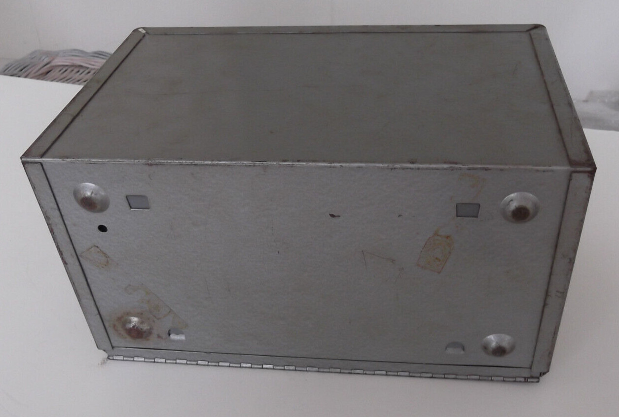 Vintage Brumberger Steel Storage Box or Case for 12 8mm Film Reels with Handle
