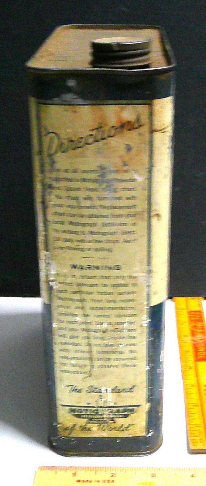 Motiograph oil can vintage 1 gallon old movie projector collectible memorabilia