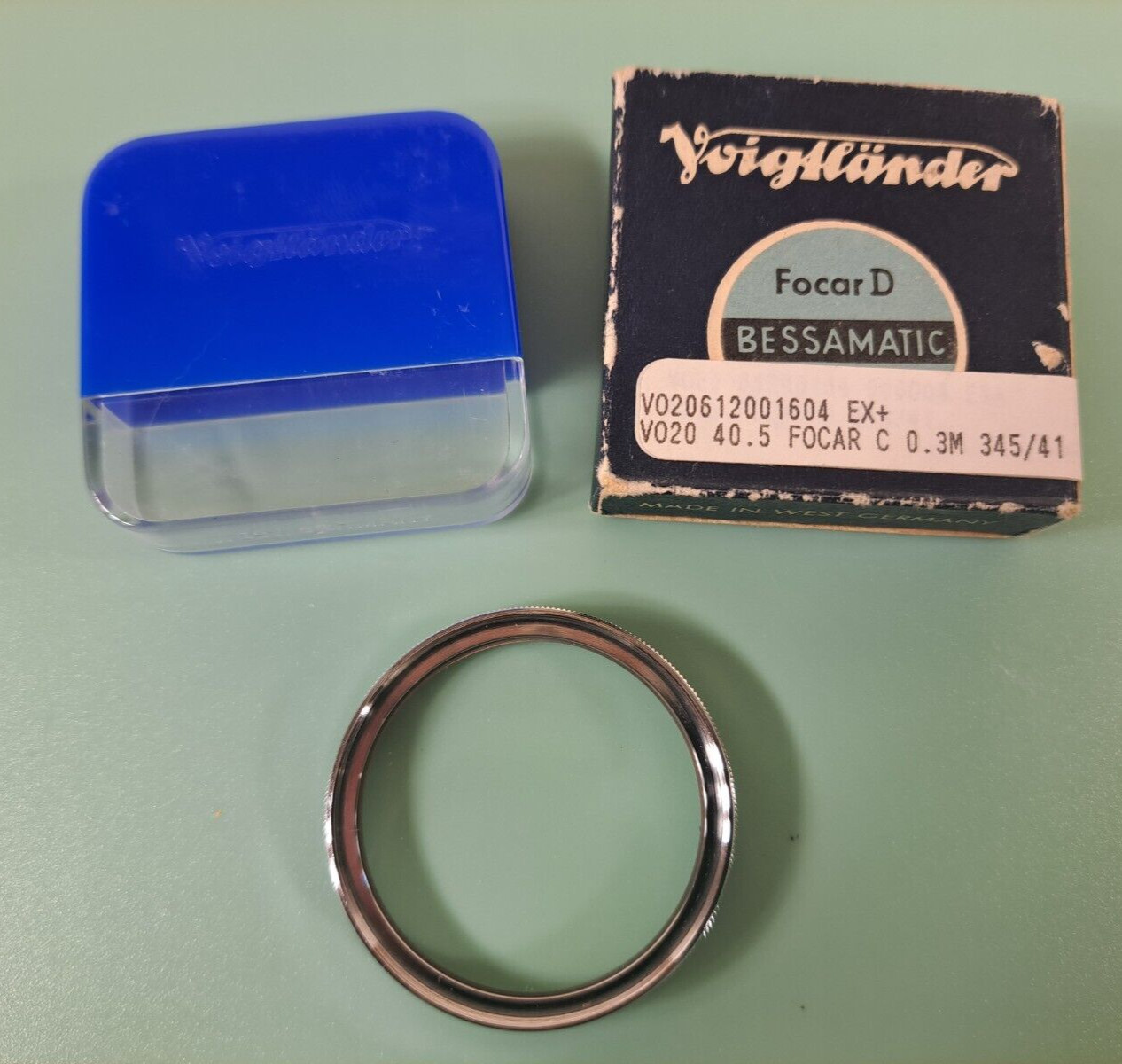 Vintage Voigtlander 40.5mm Focar C f=0.3m 345/41 Filter w Case & Box-Germany