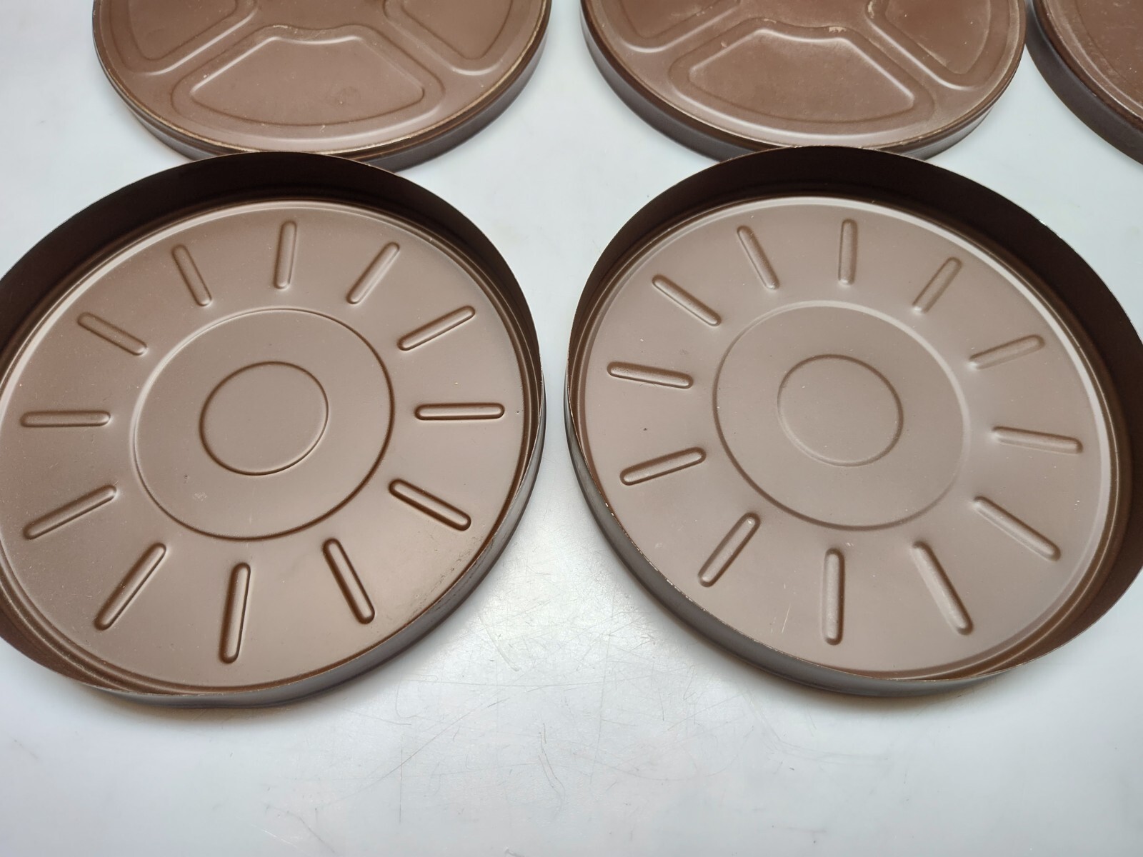 Lot of 3 Vintage 7″ Metal 8mm Film Canisters GB Goldberg Bros Made in USA