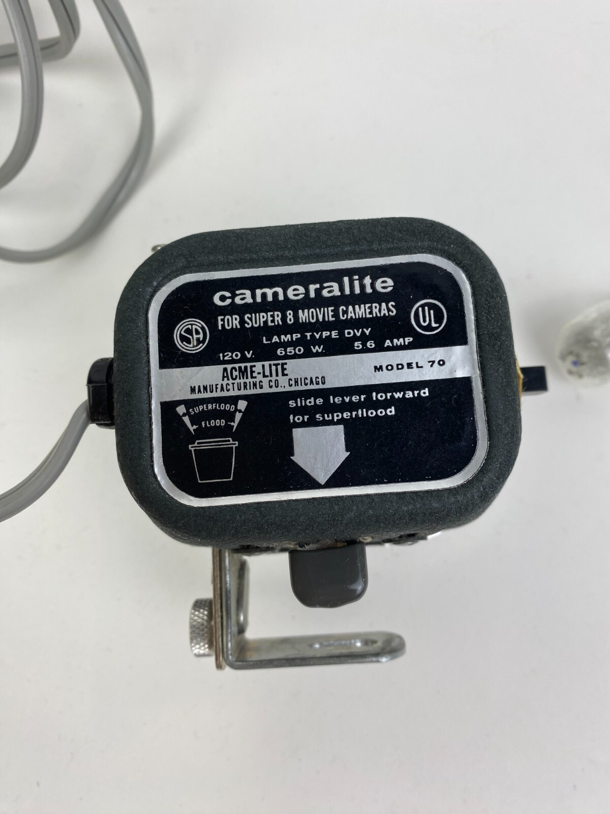 Vintage Cameralite 70 Acme-Lite Movie Camera Light for Super 8 Cameras EUC