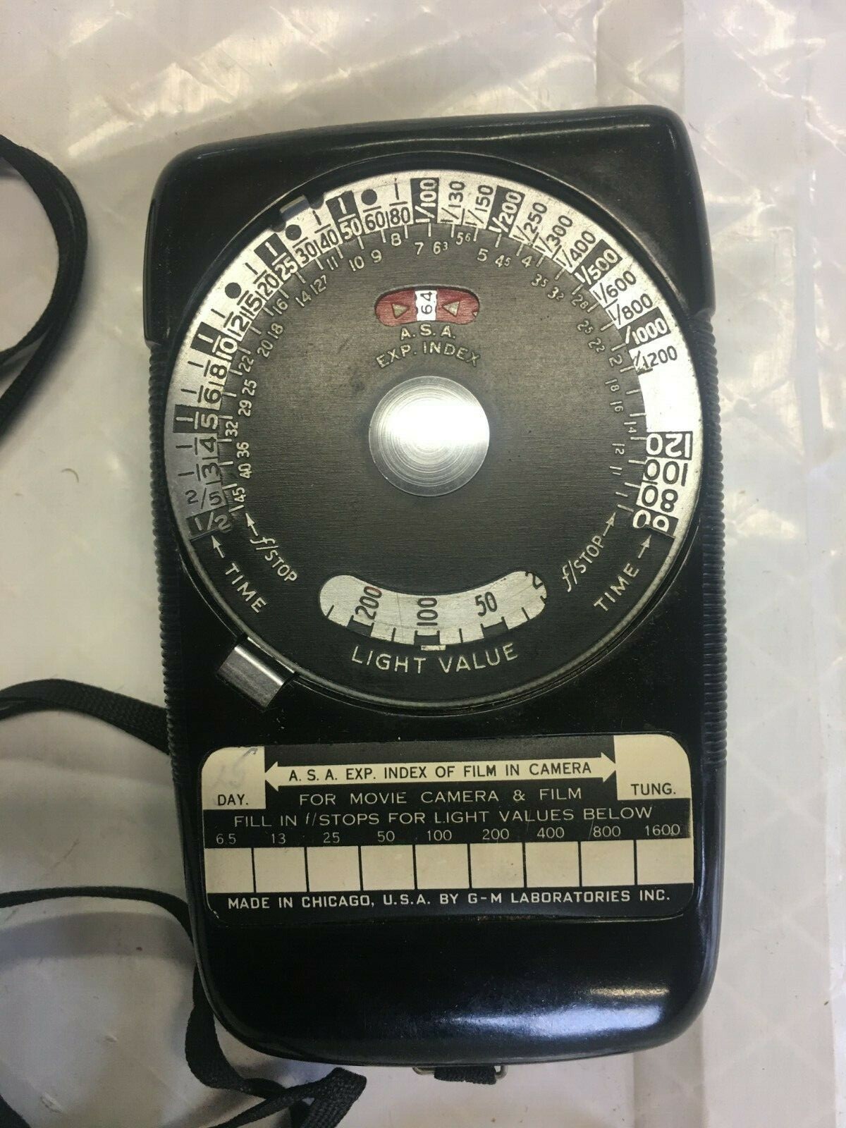 Vintage Mid-Century Skan Exposure Meter G-M Laboratories w Case