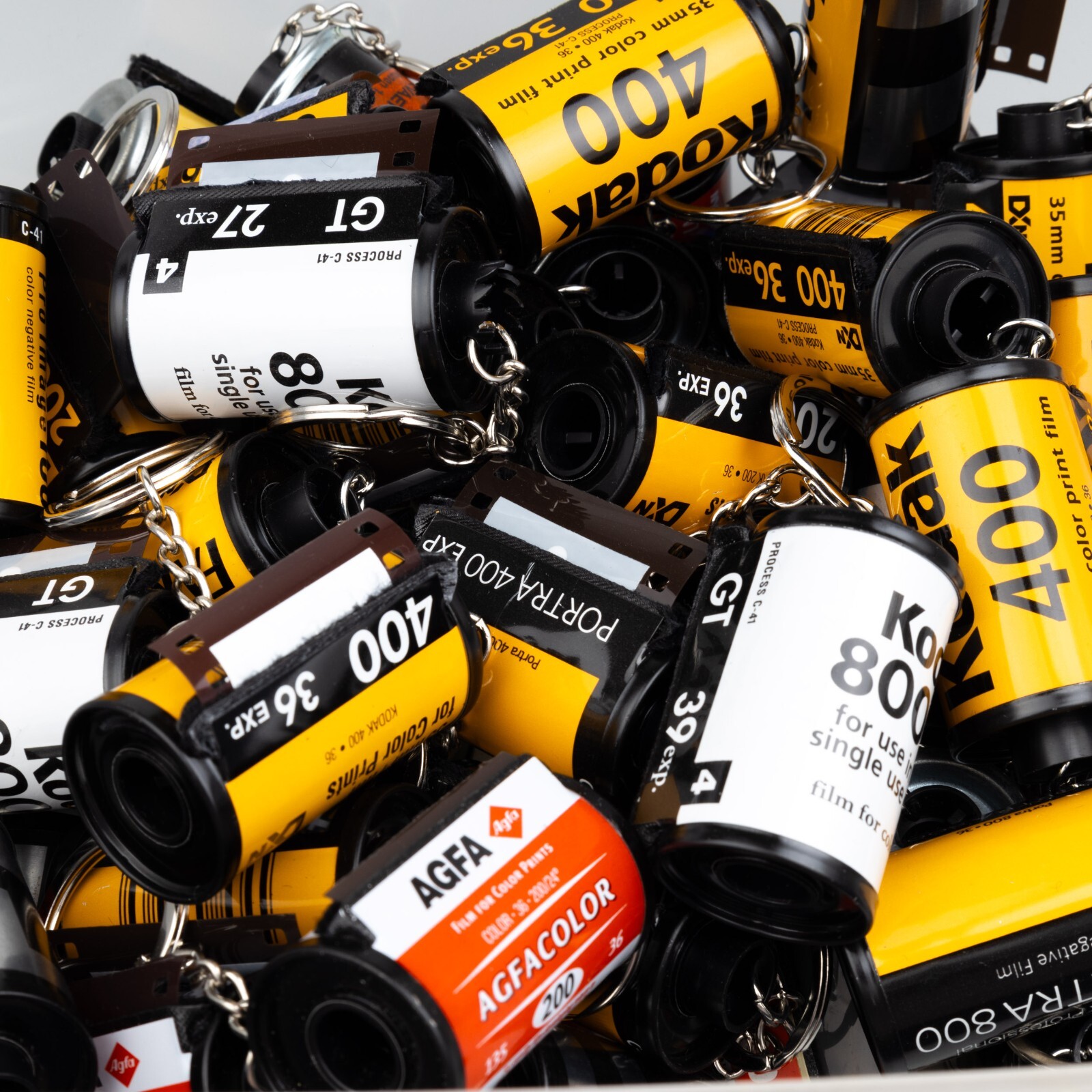 1pc Kodak Fujifilm Agfa Cinestill Ilford Keychain 35mm Film Canister Keyring