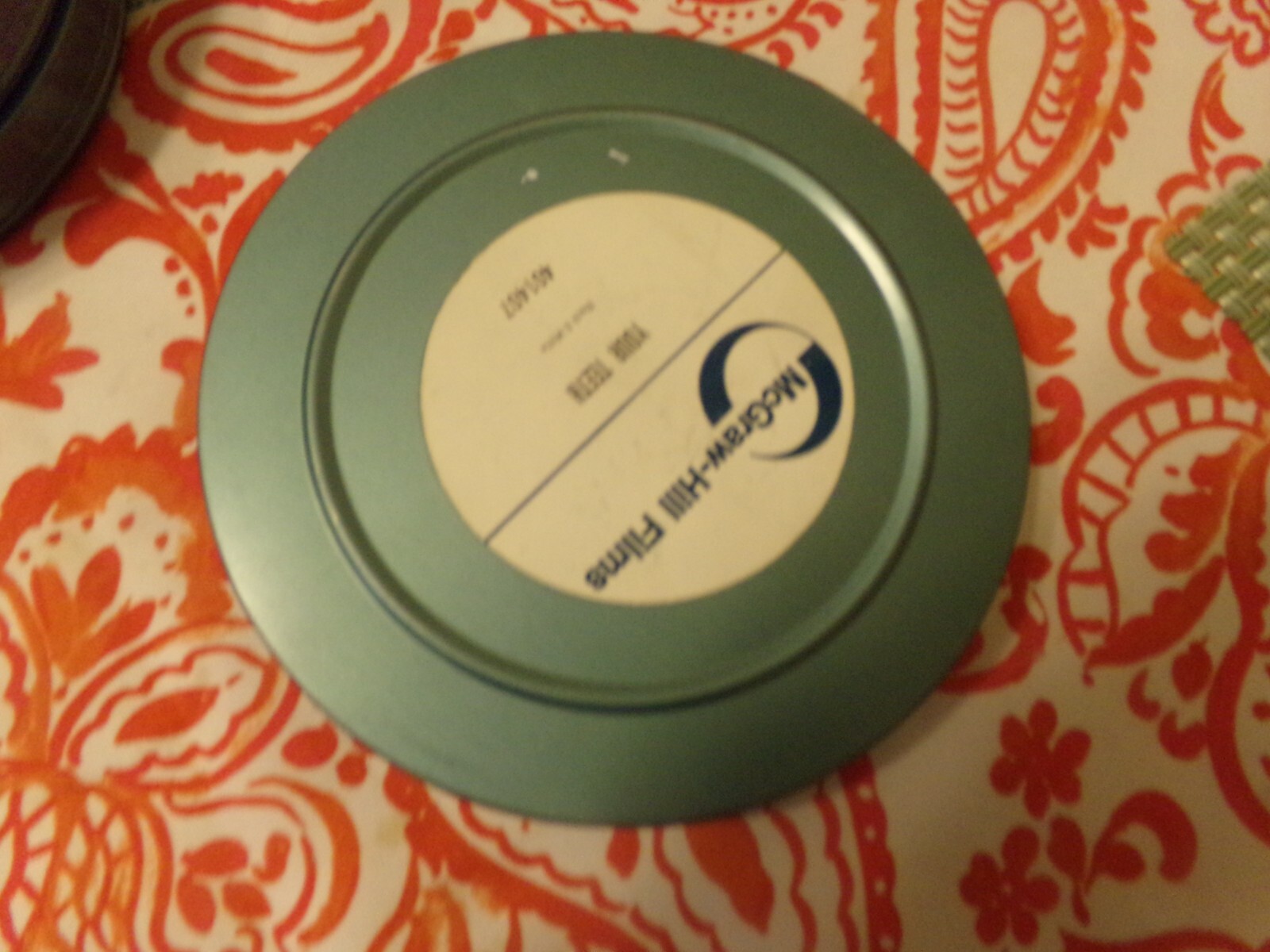 Vintage Film Reel Tin Metal Case Blue 8mm 7 inch diameter