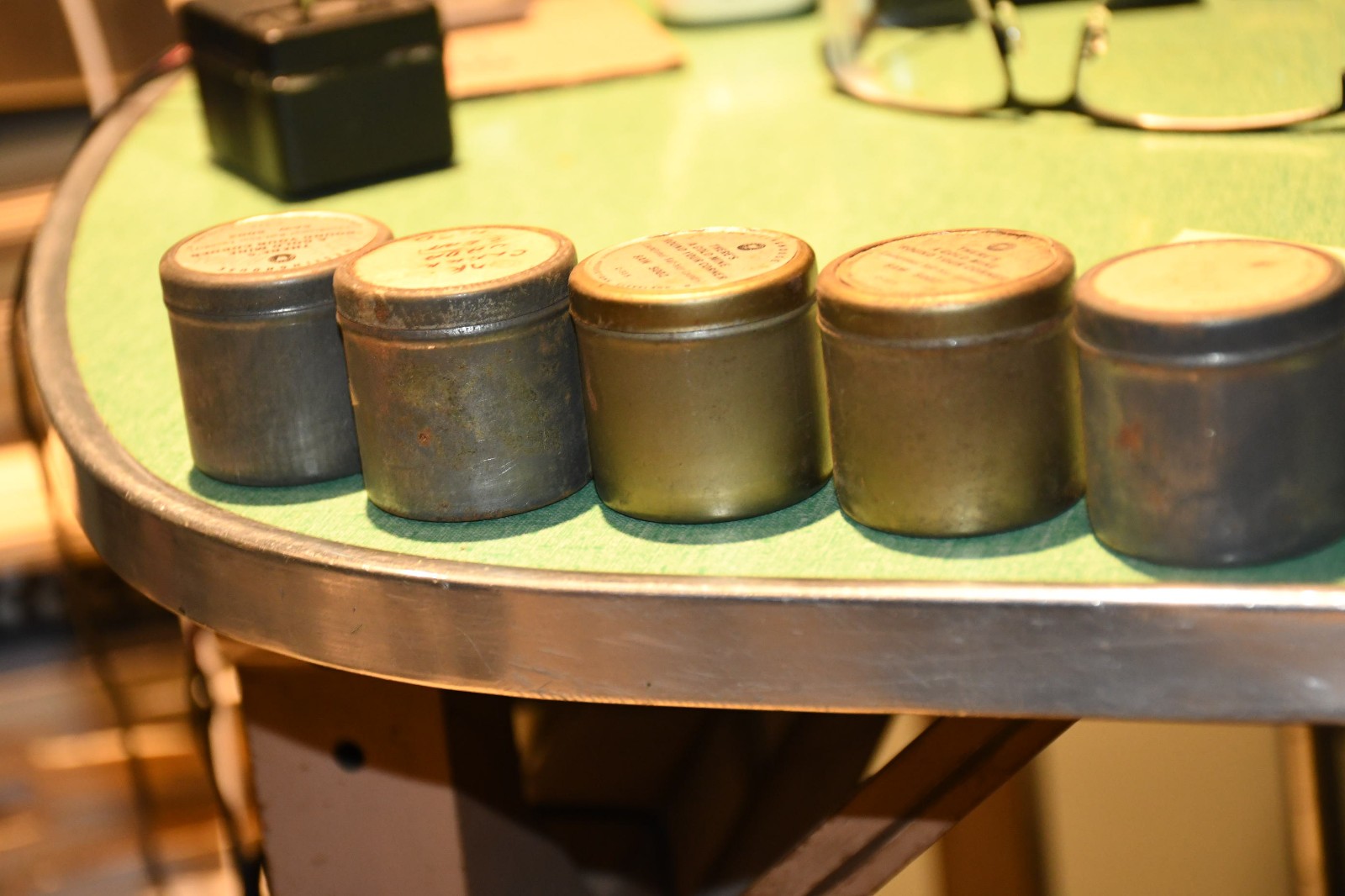 (10) Vintage 35mm Metal Film Canisters Steel #10
