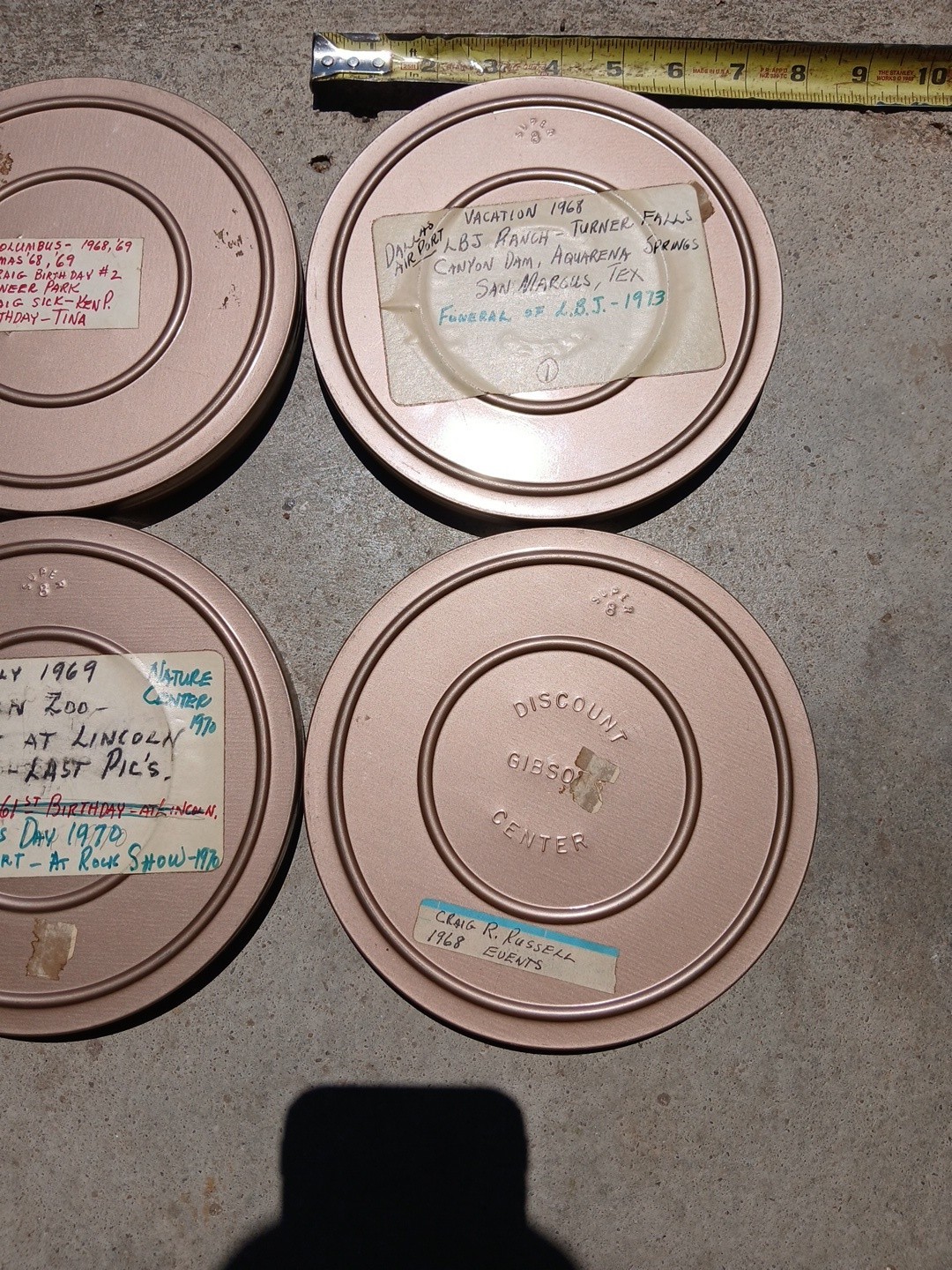 LOT OF 6 Super8 8MM HOME MOVIES 7″ CANISTERS ALL FULL With CARRYING CASE WOW!