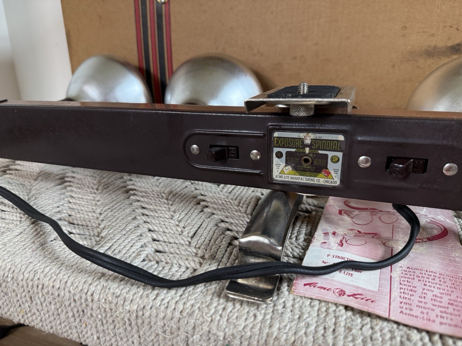 🍊Vintage ACME MOV-E-LITE Movie Film Stage Lighting Model 4 w/ Box WORKS!