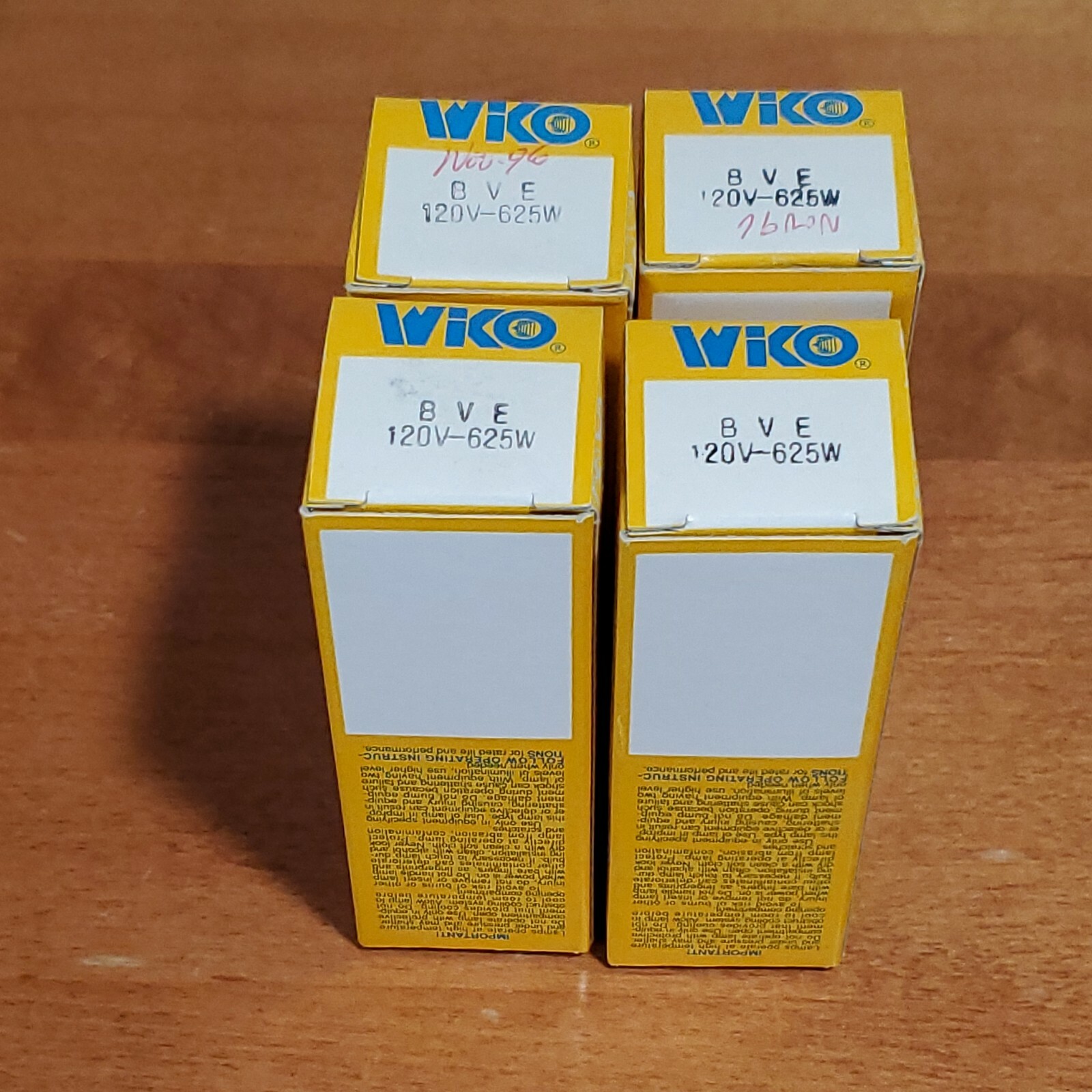 Lot of Four (4) WIKO BVE AV/Photo Lamp Bulb 120V 625W