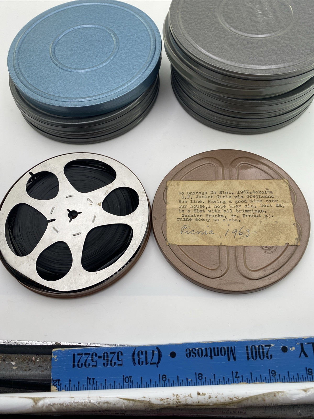 VTG LOT Compco Corp ++ Metal Film Canisters w/Home Movies