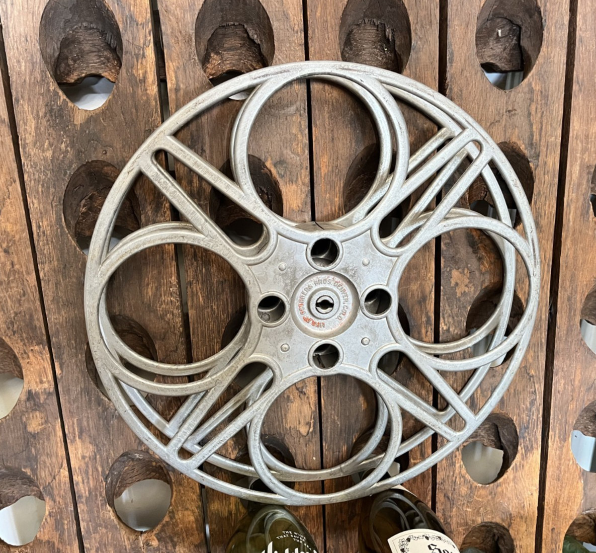 Vintage Goldberg Bros. 15″ Movie Reel 4 holes – Denver Co. Cast Aluminum