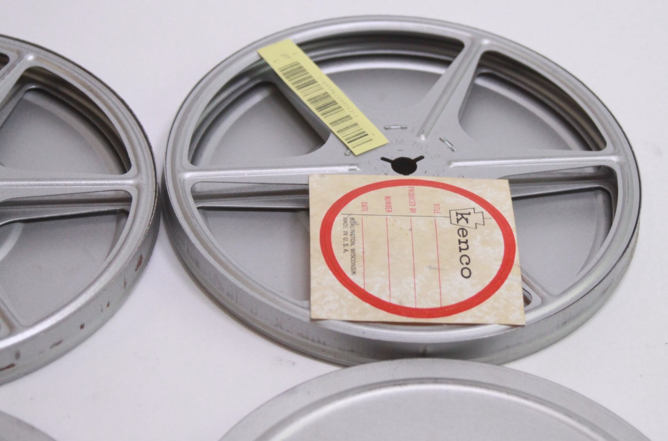 Lot of 2 Vintage 6″ Kenco 8mm Super 8 Film Reel with Cans Silver