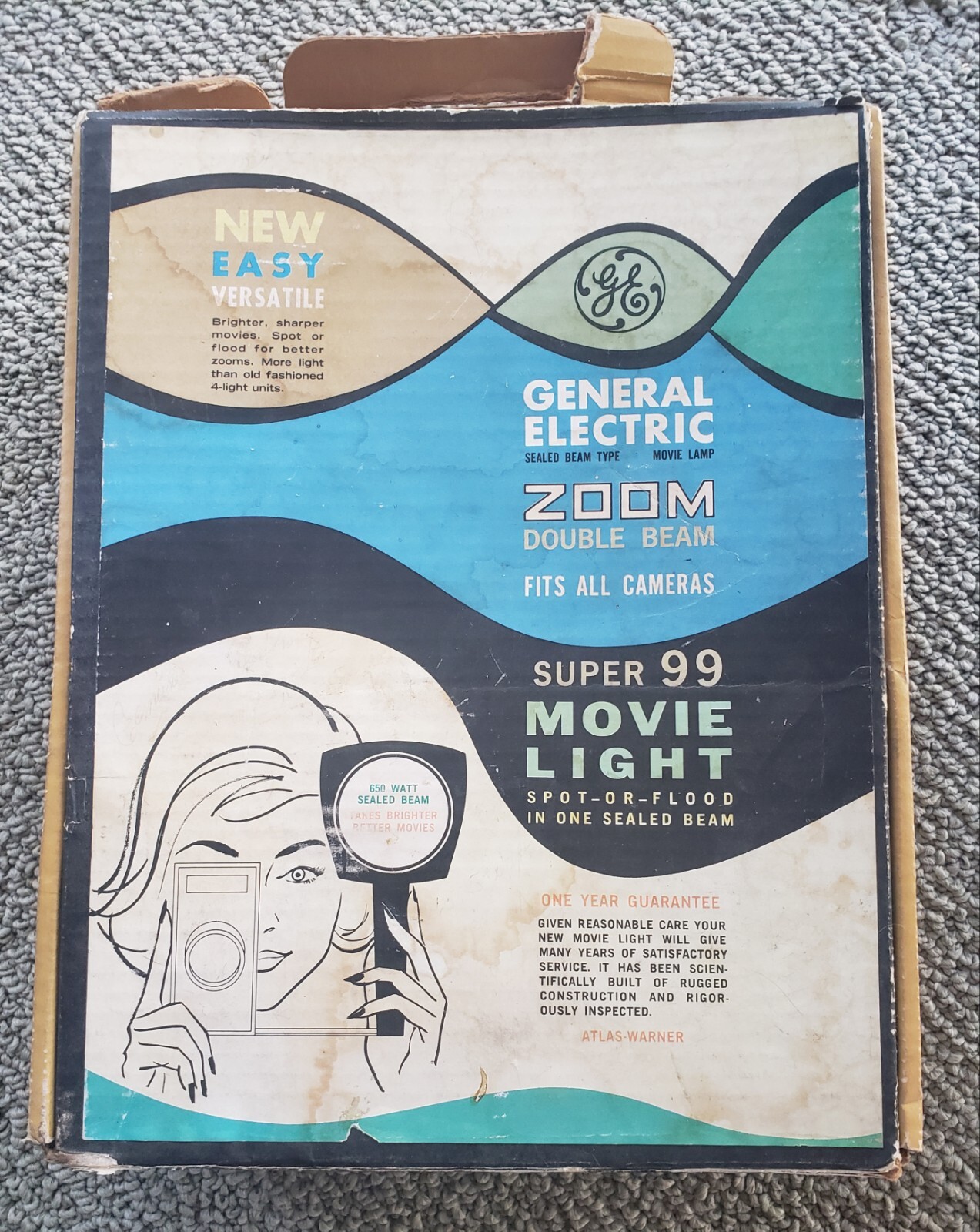 Super 99 Movie Light from General Electrics (GE) Vintage 1960s 650W