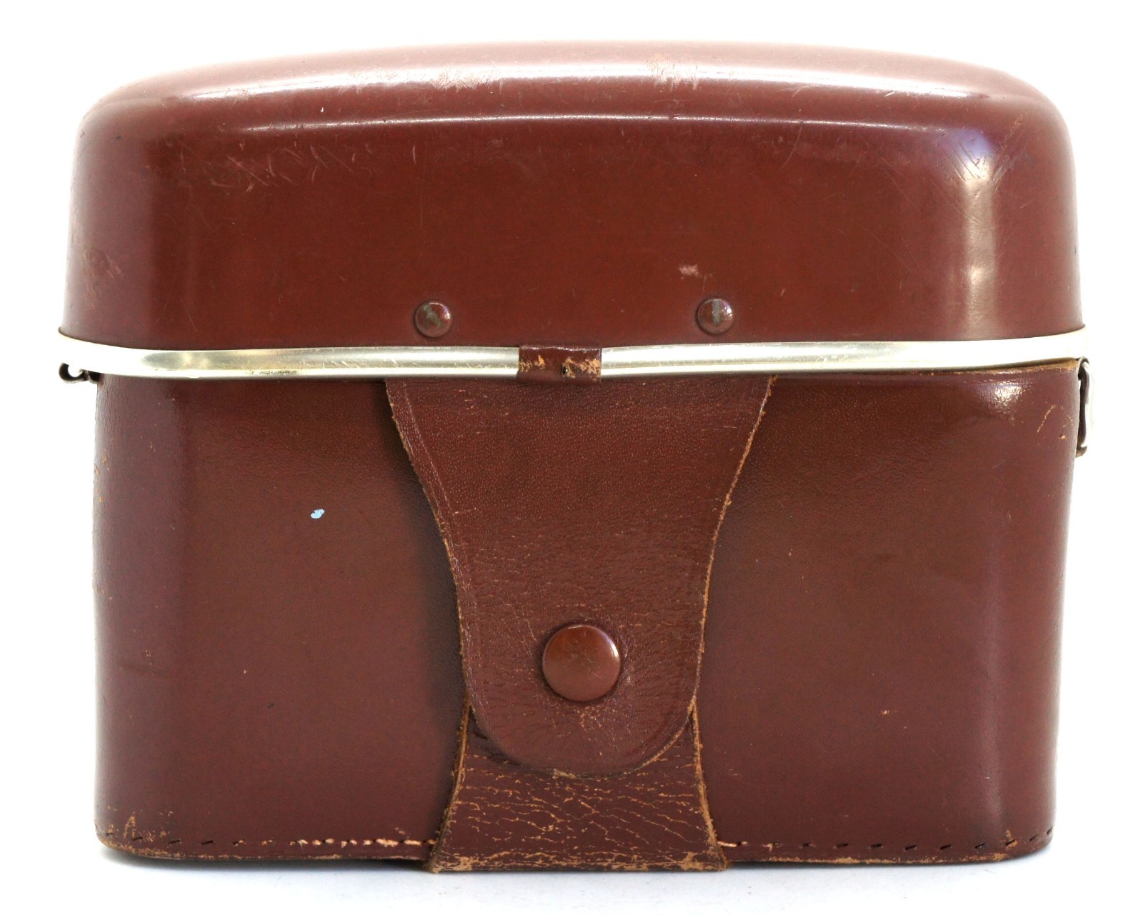 Vintage Original Ihagee Exakta Brown Leather Camera Case Metal Frame Germany