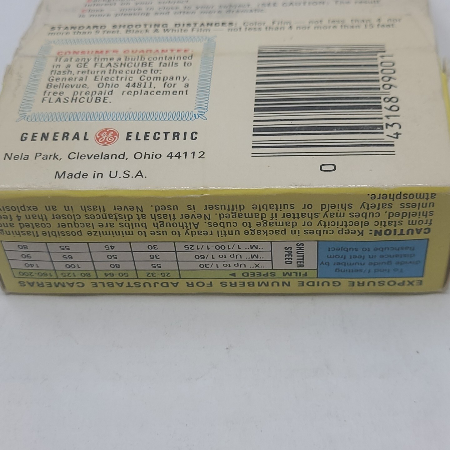 GE Flashcubes Original Box Set Of 3 Cubes 12 Flashes Vintage