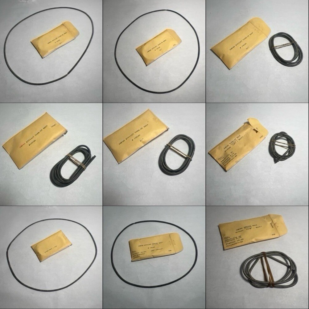Vintage AMPRO Stylist, Arc, Century, Premier Take-Up Belt, Rewind Belt LOT of 9