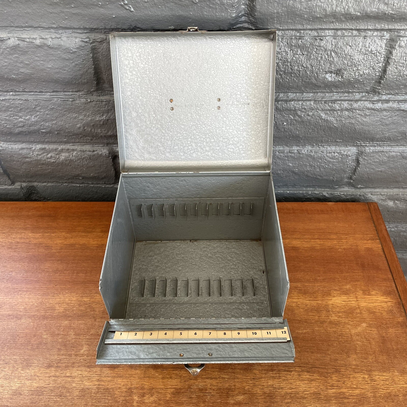 Heavily Rusted Vintage Metal 12 slot 8mm Film Box