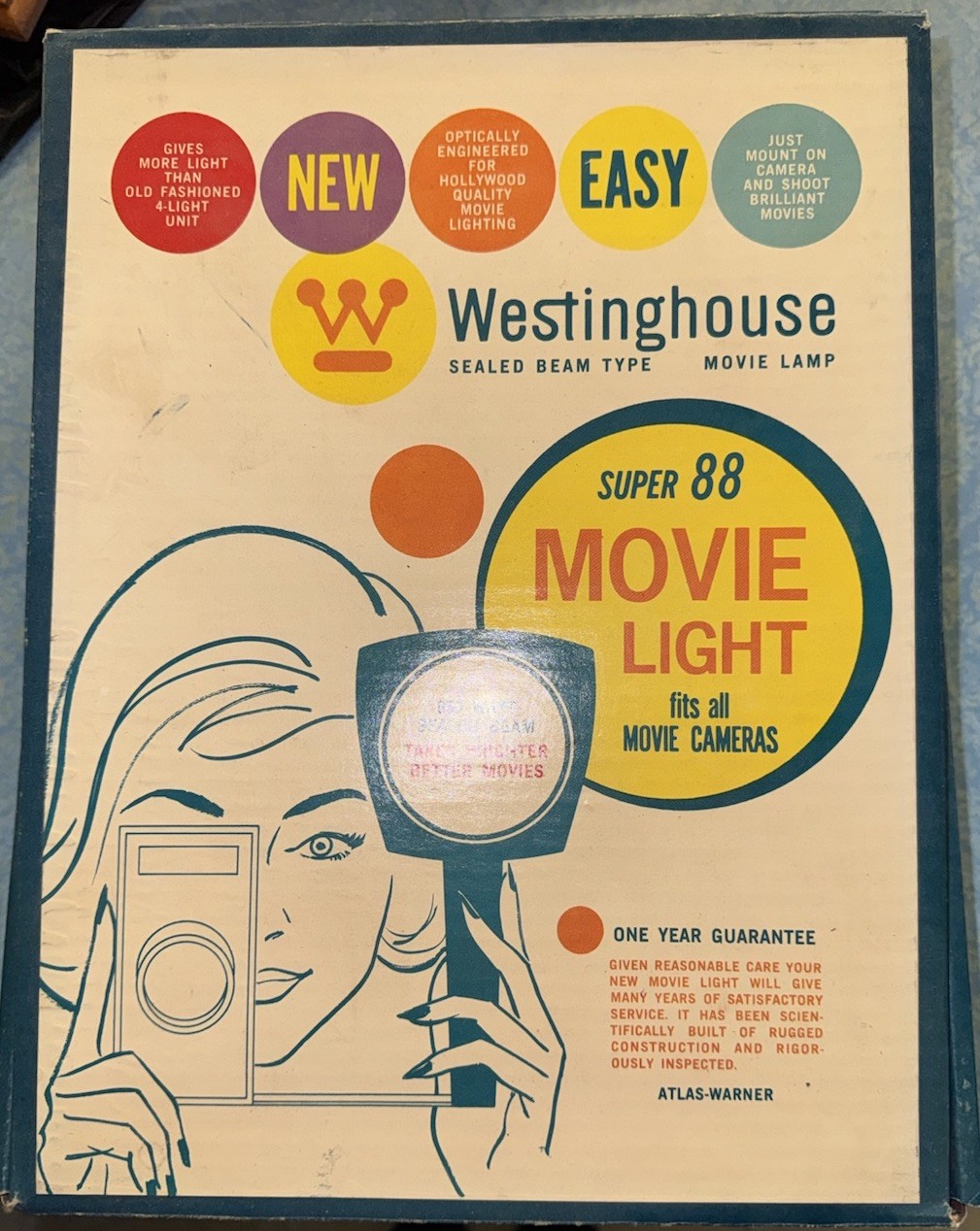 Westinghouse Super 88 Movie Light Sealed Beam Type Universal Compatible