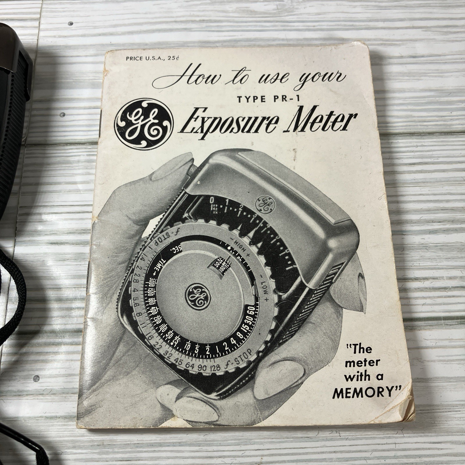 GENERAL ELECTRIC PR-1 CAMERA EXPOSURE LIGHT METER With Manual VTG Untested