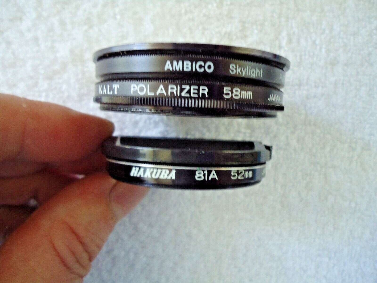 Vintage AO CO.? Leather Camera Lens Holder With a Couple of Lens ” GREAT ITEM “
