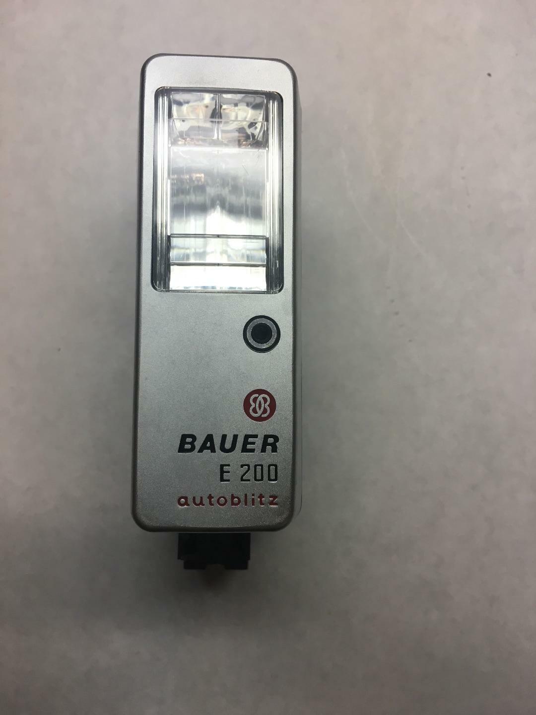 VINTAGE Bauer BRAND E 200 Autoblitz FLASH No CORDS Made in GERMANY Silver BLACK