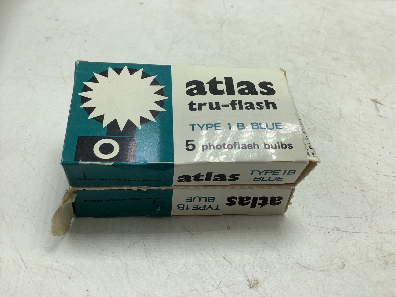 10 Atlas Tru-flash Type 1 B Blue Camera Photoflash Flash Bulbs
