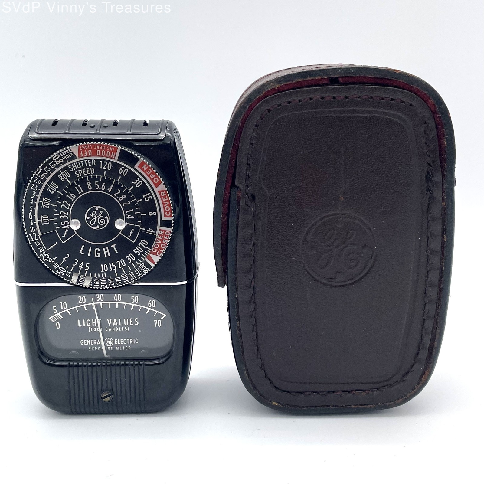 VTG General Electric GE Exposure Meter w/ Original Leather Case Made USA