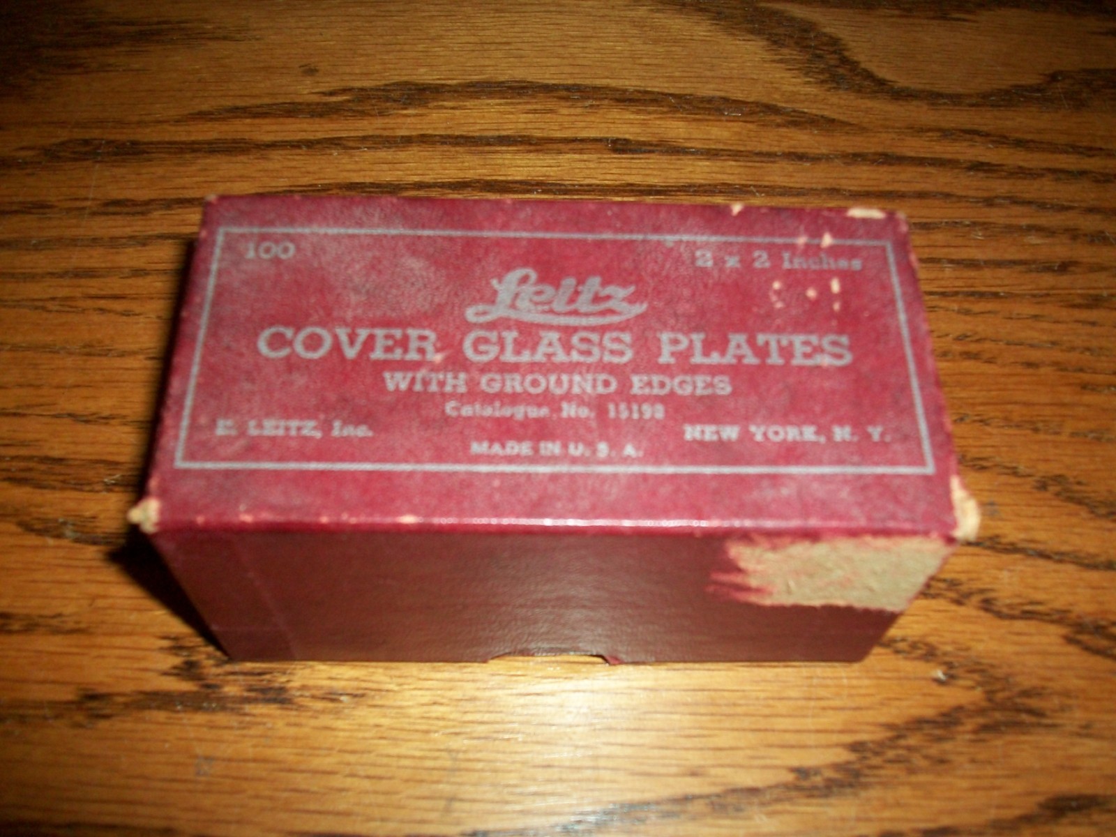 Leica Leitz Cover Glass Plates w/ Ground Edges 2×2 in Box! near full-Ships FREE
