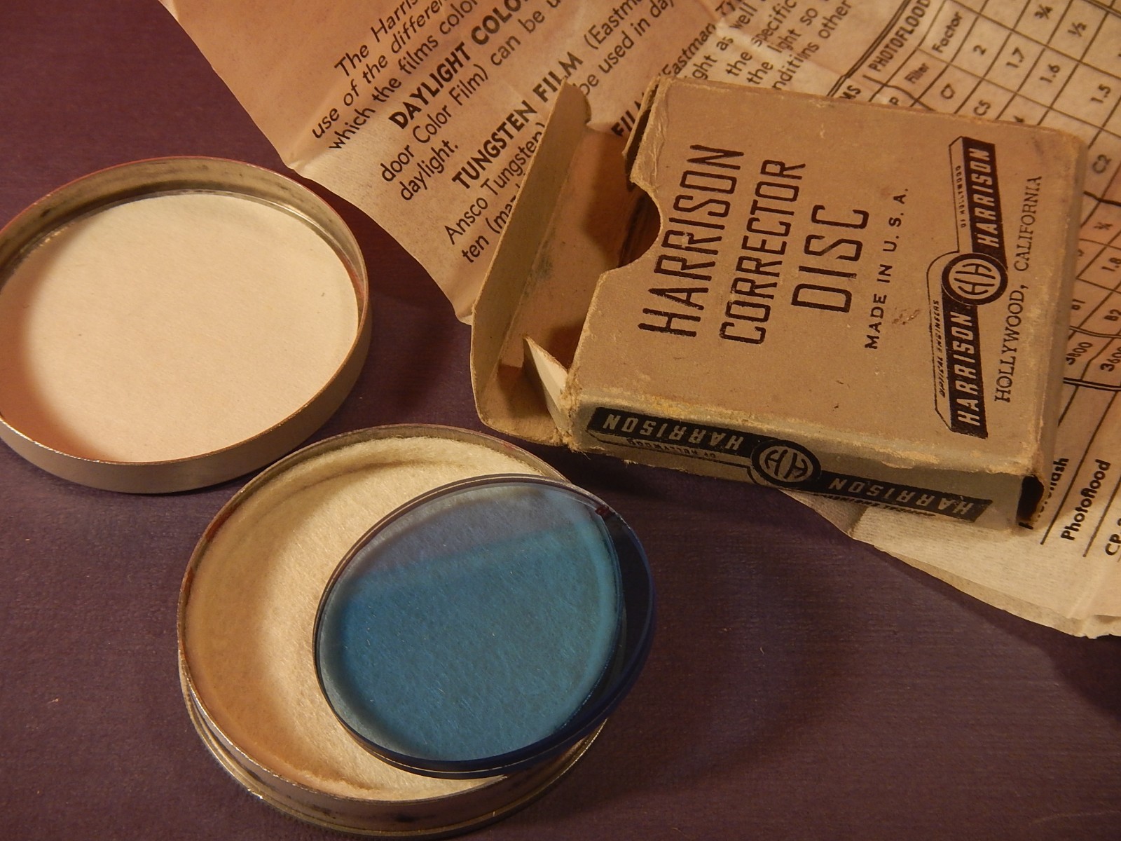 Hollywood HARRISON CORRECTOR DISC No. 3 VI B4 ~ Camera Lens Disc Filter Blue EX