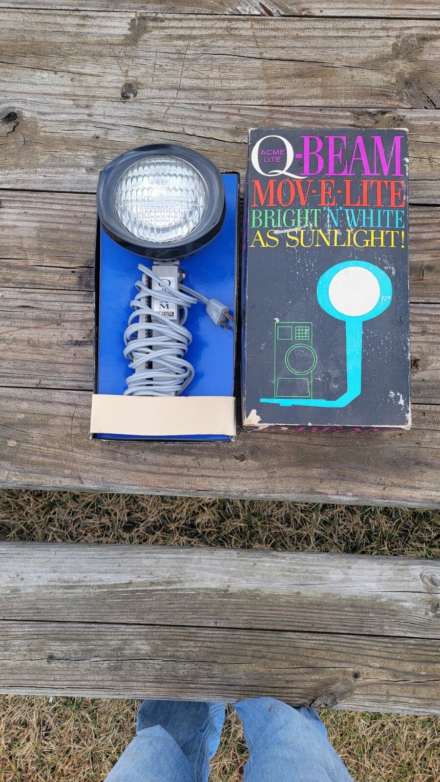 Vintage Camera Light Acme Lite Q-Beam Movie Lite in Box Works!! Retro
