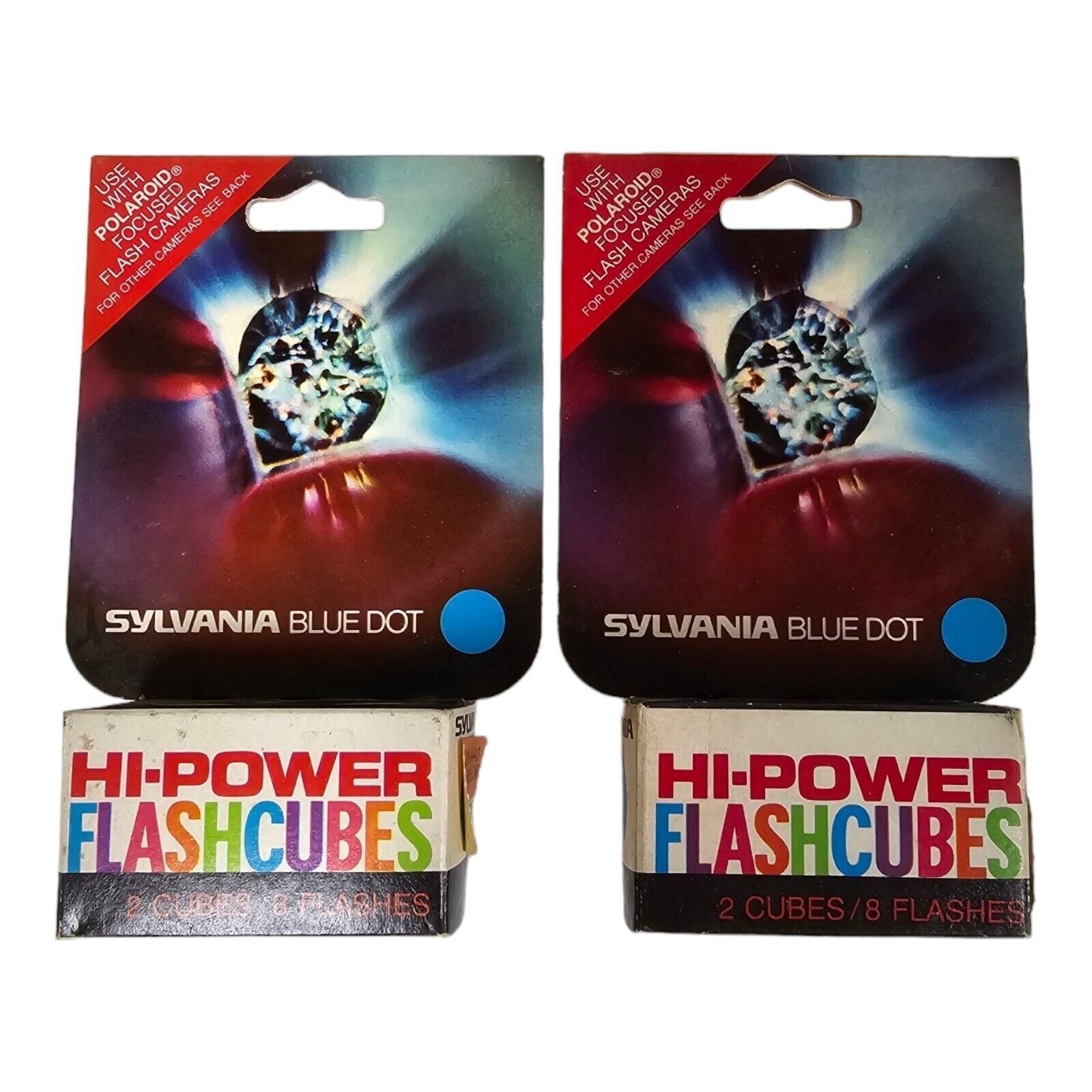 Sylvania Blue Dot Hi-Power Flash Cubes Vintage Polaroid Camera Gear Lot of 2