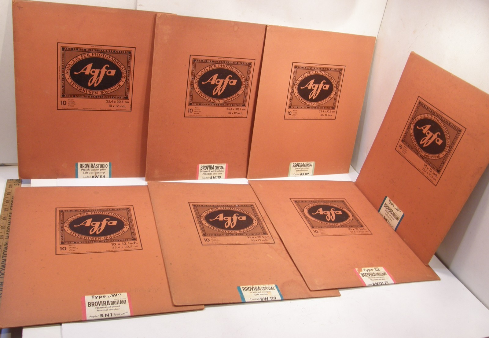 LOT 7 VINTAGE 1950’S AGFA 11X13 EMPTY CARDBOARD PHOTO PAPER ENVELOPES