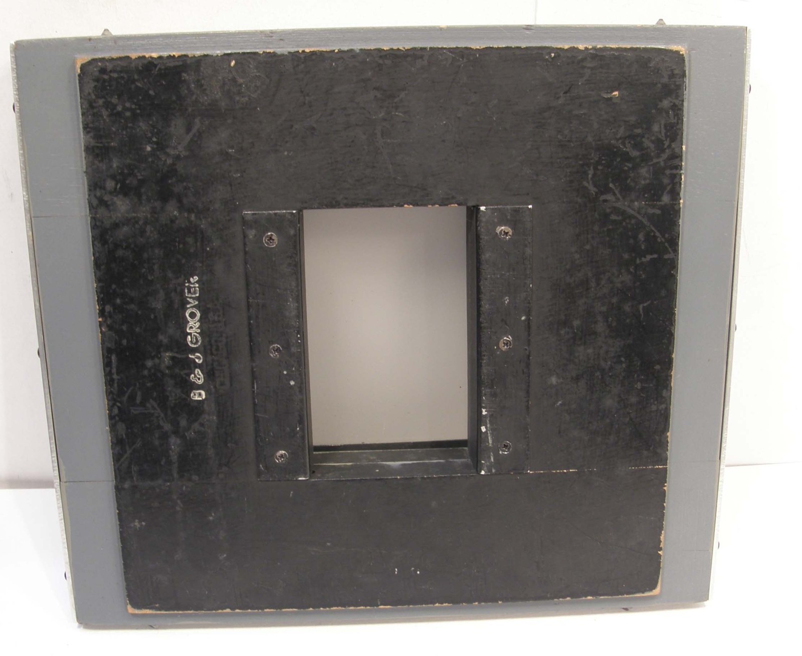 VINTAGE BURKE & JAMES GROVER SLIDING BACK 4 3/4″ X 3 1/2″ GROUND GLASS