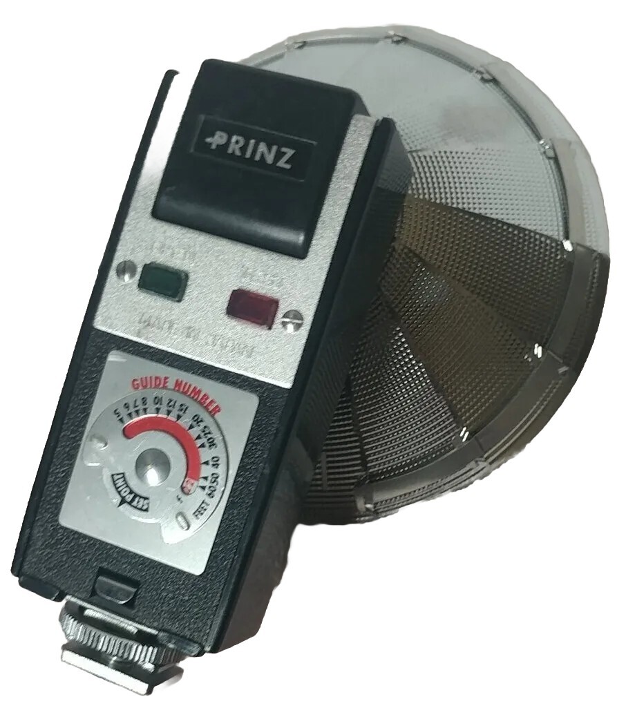 Vintage Prinz Bounce Lite Camera Flash Fold Out Light Reflector Bulb Eject Japan