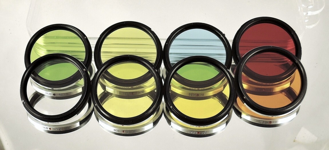 RARE set of eight filters B36 for Flexaret MEOPTA Czechoslovakia genuine MINT