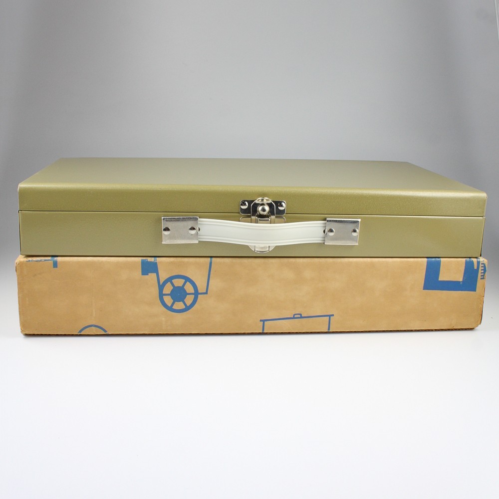 Sears – Green Metal Slide File Box – Vintage Storage for 150 2×2″ Slides w/Box